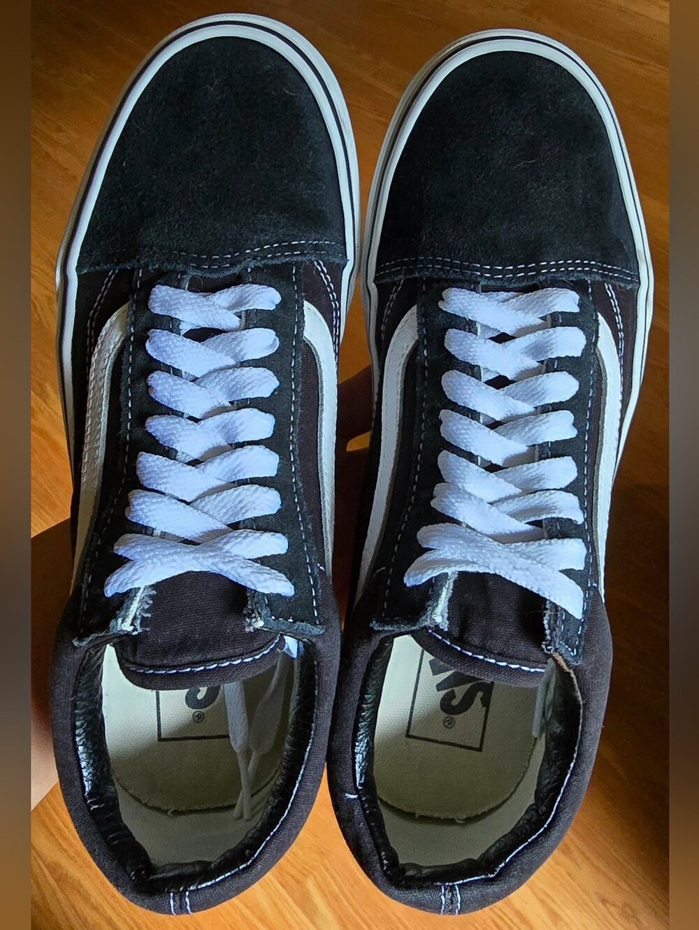 Sz 7.0 Men's/8.5 Women's VANS OLD SKOOL 'Black/White' Suede/Canvas Casual Shoes - Picture 6 of 8